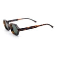 thumbnail image 4 of Retro Octagon Thick Frame Sunglasses Geometric Bold Small Frame UV400 Tortoise Frame - Green Lens, 4 of 6