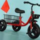 thumbnail image 3 of Triciclo para niños, triciclo para bebés, bicicleta blanca con cesta de almacenamiento para niños de 2 a 6 años, color rojo, 3 of 7