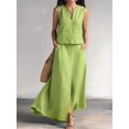 thumbnail image 4 of Summer Skirt Sets Women 2 Piece Outfits Sleeveless Top Elastic Waist Maxi Dress Sets with Pockets Green XXL, 4 of 6