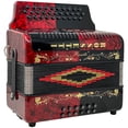 thumbnail image 3 of Rossetti 31 Button Accordion 12 Bass FBE Red and Black, 3 of 5