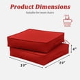 thumbnail image 4 of Pakunoda Outdoor Chair Cushions 19 X 19 X 4 Inch, 2-Piece Patio Seat Pad Cushions, Waterproof Outdoor Seat Cushions Square Corner with Handle and Ties, Red, 4 of 7