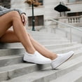 thumbnail image 2 of Emma Shoes Canvas Slip On Sneakers for Women, Canvas Slip On Shoes for Women, Low Top Casual Flats (All White, 6), 2 of 5
