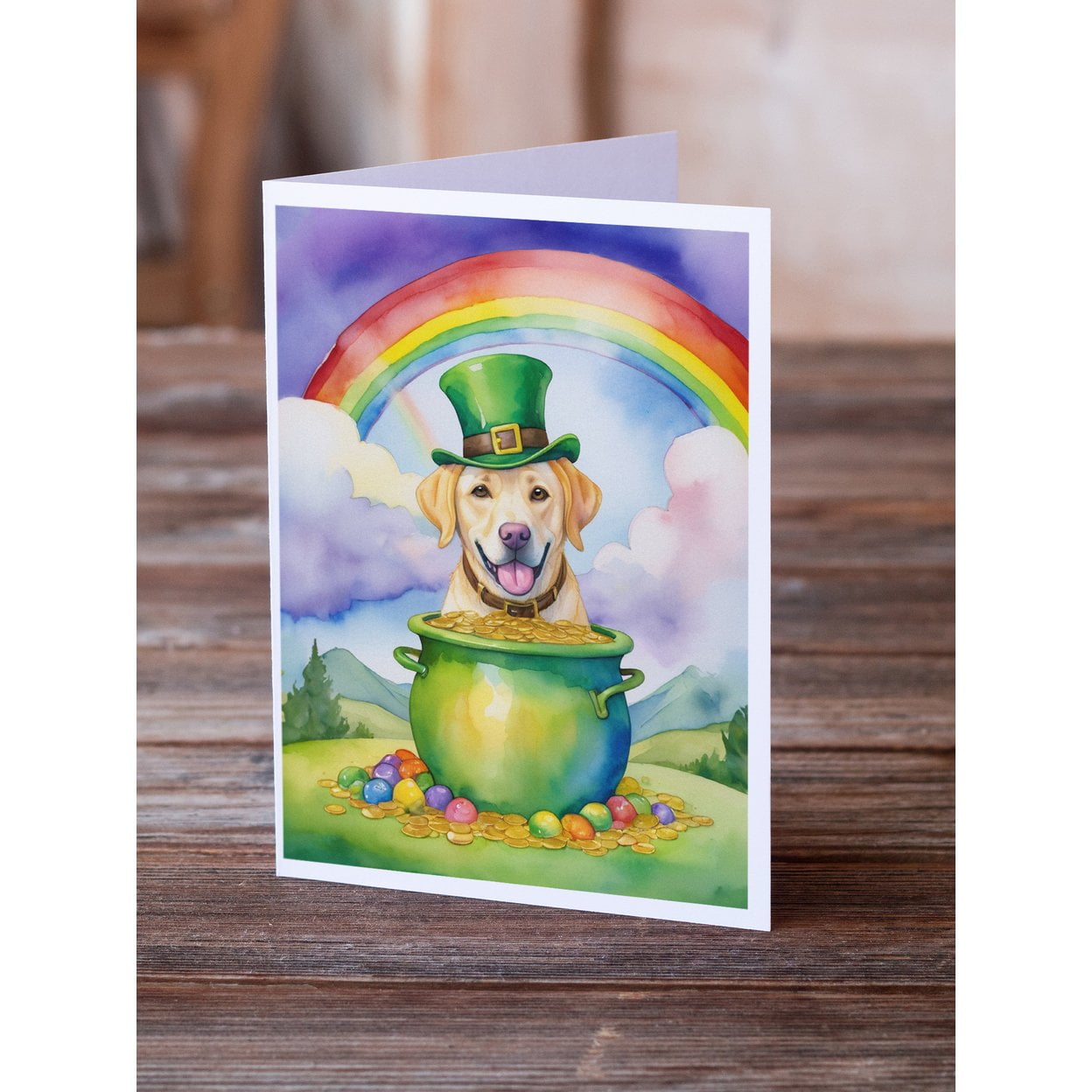 Labrador Retriever St Patrick's Day Greeting Cards Pack of 8 7 in x 5 in