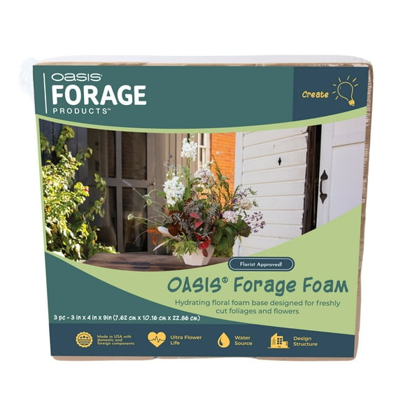OASIS® Forage Floral Foraging Foam, Brown, 3 pack
