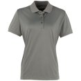 thumbnail image 1 of Premier- Polo de manga corta Coolchecker para mujer (Gris oscuro), 1 of 2