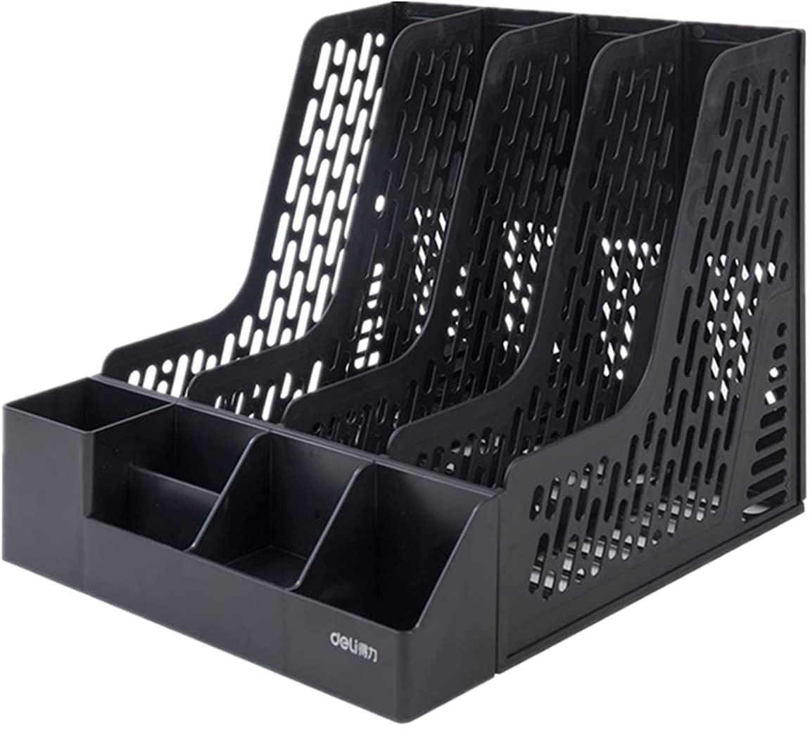 QYCX Desktop Magazine File Holder 4 Compartment Magazine Holder Desk