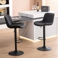 thumbnail image 4 of Kidol & Shellder Soft Bar Stools Set of 2 Black Adjustable Swivel Barstools with Back, 4 of 6