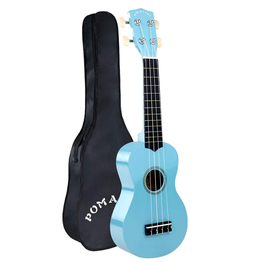 Soprano Ukulele 21 inch Mahogany Electric Rainbow Uke,Mini Kids Guitar Hawaiian ukelele Instrument Kit ukalalee for Beginner Adults Kids Starter Blue