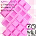 thumbnail image 3 of Wax Melts Molds Silicone，2 Pcs 12-Cavities Square Silicone Molds for Scented Soy Wax Melts,Candle Making,Baking Chocolate Truffles,Candy, Jelly,Ice Cube Tray, 3 of 7