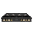 thumbnail image 2 of ZLINE 48 in. Autograph Edition Paramount Gas Rangetop with 8 Burners and Porcelain Cooktop in Black Stainless Steel with Champagne Bronze Accents (SRTBZ-48-CB), 2 of 2