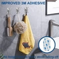 thumbnail image 3 of Ganchos adhesivos para toallas de alta resistencia, se pegan en el soporte para toallas, perchas de pared, ganchos adhesivos impermeables de acero inoxidable para colgar en el baño, cocina,, 3 of 5