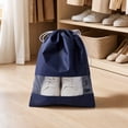 thumbnail image 6 of 5Pcs Blue Travel Shoe Bags with Clear Window, 14.17×9.84 inch S, Non-Woven Drawstring, for Men Women Storage and Luggage, 6 of 6
