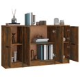 thumbnail image 3 of vidaXL Sideboards 3 pcs Smoked Oak Engineered Wood, 3 of 5