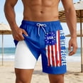 thumbnail image 2 of CONZONE 4Th Of July Mens Swim Trunks With Mesh Liner Patriotic Usa Flag Graphic Board Shorts for Men Elastic Waist Drawstring Independence Day American Summer Beach Swim Shorts, 2 of 5