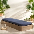 thumbnail image 6 of Safavieh Vincent Wood Outdoor Lounge Chair, Natural/Navy, 6 of 15