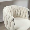 thumbnail image 5 of Set of 2 Bar Stools with Back and Footrest, Counter Height Dining Chairs, Upholstered Velvet Bar Stool for Island Dining Room Pub, Ivory, 5 of 9