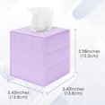 thumbnail image 6 of ABPETE Purple Square Tissue Box Cover – Modern Leather Cube Facial Tissue Holder for Bathroom, Living Room and Office Decor, 6 of 6