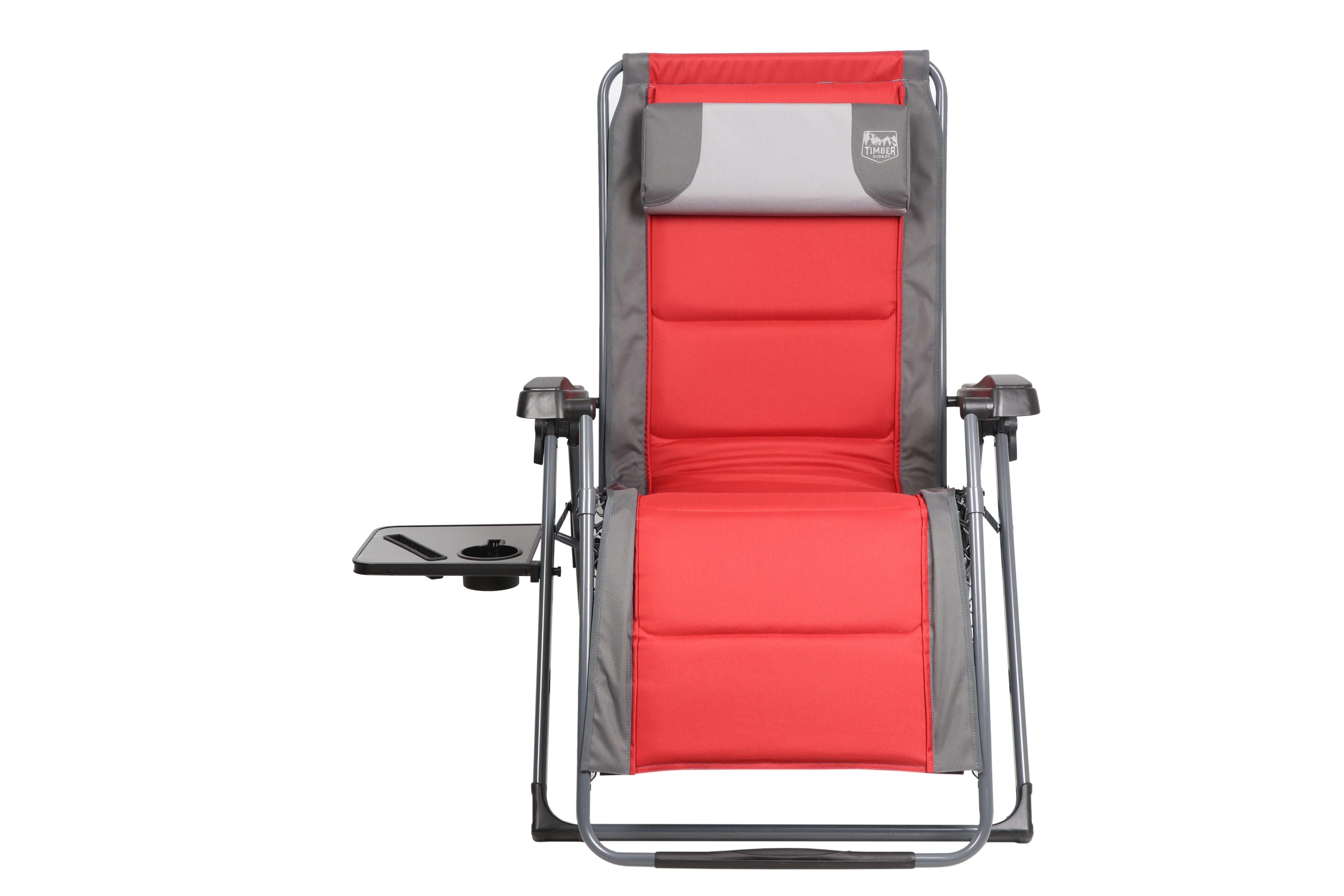 Timber Ridge Banyon Reclining Outdoor Zero Gravity Lounger, Red, Polyester