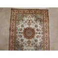 thumbnail image 4 of AHMEDANI Gorgeous Ivory Floral Medallion Wool Silk Hand Knotted Soft Hall Way Runner Rug (10.1 X 2.6)', 4 of 8