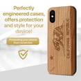 thumbnail image 2 of Case Yard Wooden Case Outside Soft TPU Silicone Slim Fit Shockproof Wood Phone Cover for Girls Boys Men and Women Supports Wireless Charging California Republic Design case for iPhone-XS-Max, 2 of 7