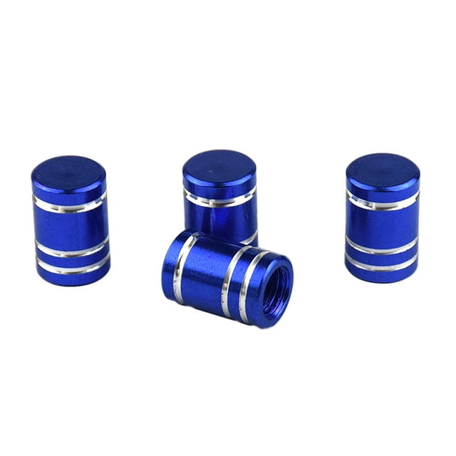 4 Uds. Válvulas de rueda de aluminio cubierta de vástago de neumático Auto motocicleta Azul
