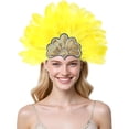 thumbnail image 1 of Bandeaux Jaunes pour Femmes, Coiffe à Sequins pour Mariage, Mascarade, Cosplay, 1 of 4