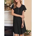 thumbnail image 5 of Ekouaer 2 Pack House Dresses for Women with Pockets Short Sleeve Moomoo Nightgown Plus Size Mumu Dress Floral Lounge Dress, 5 of 6
