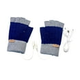 thumbnail image 4 of Guantes USB calentados de media palma de doble cara y espalda calefacción de clima frío Azul, 4 of 7