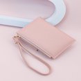 thumbnail image 4 of JUNWELL Portefeuille Court en Cuir Pu Texturé à la Mode avec Sangle de Main et Poche Zippée Porte-Cartes d'Identité Sac à Main pour Femmes Rose Vif, 4 of 7