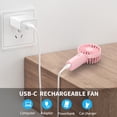 thumbnail image 6 of RUXAN Mini Portable Fan - Rechargeable Handheld Fan, 7 Color LED Lights, 3 Speeds Personal Small Pocket Fan for Travel, Makeup, Eyelash Extensions, Kids, Girls, Women - Pink, 6 of 13