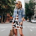 thumbnail image 4 of Fotbe Brown Black Cow Vestido de Verano sin Mangas para Mujer – Vestido Midi Línea A, Estilo Camiseta Floral, Vestido Playero Casual y Fluido, 4 of 7
