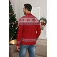 thumbnail image 5 of Iceglad Mens Ugly Christmas Sweater Quarter Zip Sweaters Reindeer Snowflake Turtleneck Long Sleeve Knitted Pullove, 5 of 12