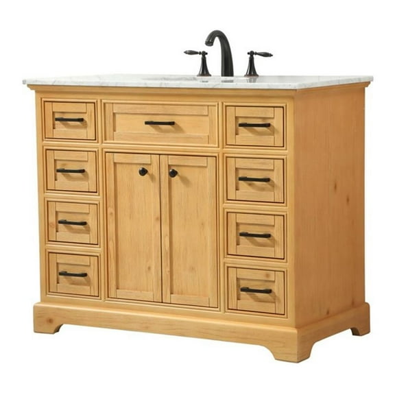 42 inch single bathroom vanity in natural wood