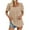 B_ Khaki, variant on Olyvenn Women's Hollow Pleated Short Sleeves Square Neck Casual Loose Solid Color Knit T Shirts Tops Blouses Khaki S
