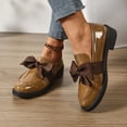thumbnail image 6 of Willtoo Ladies Patent Leather Loafers with Bow, Pink Slip-On Flat Shoes, Casual Comfort Footwear, 6 of 6