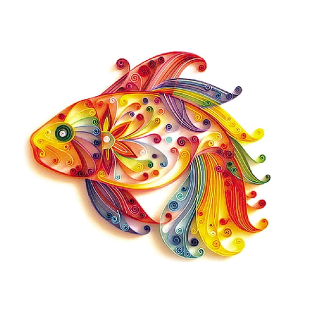 Pintura Quilling Papel para Bricolaje Juego Quilling Papel Material Quilling Papel A4 Hecho A Mano Que Incluye Dibujos Lineales Y Herramientas Koi No. 25