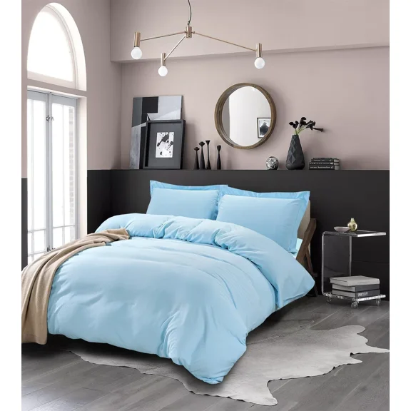 Huba Homes Elegant Comfort Essential 3-Piece Solid Duvet Cover Set twin/twinxl AQUA