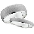 thumbnail image 1 of Matching Hammered White Gold His Hers Wedding Band Set, 1 of 1