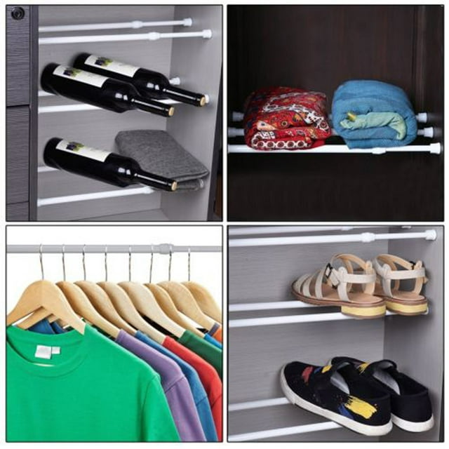 Tension Curtain Rod under $5! CQCYD Tension Curtain Rod No Drill Needed, Spring Loaded Shower Curtain Pole, Adjustable Telescopic Window Curtain Rail, Easy Installation Curtain Rod for Apartment