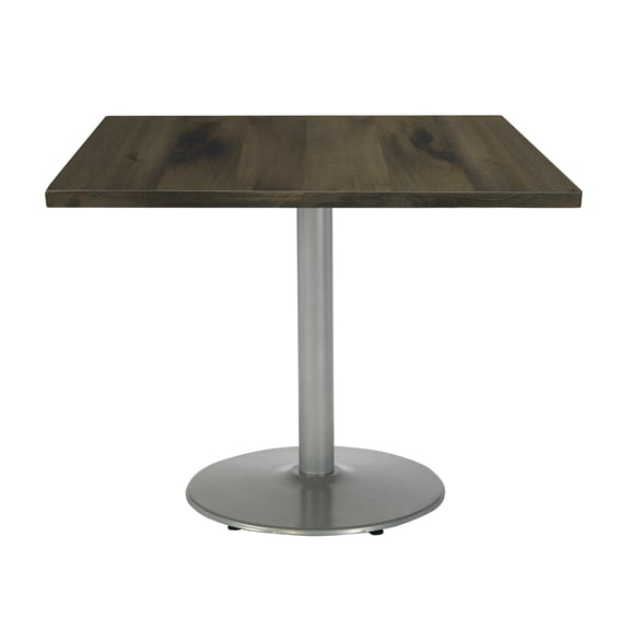 KFI Studios Urban Loft 3' Square Dining Table, Espresso, Silver Base