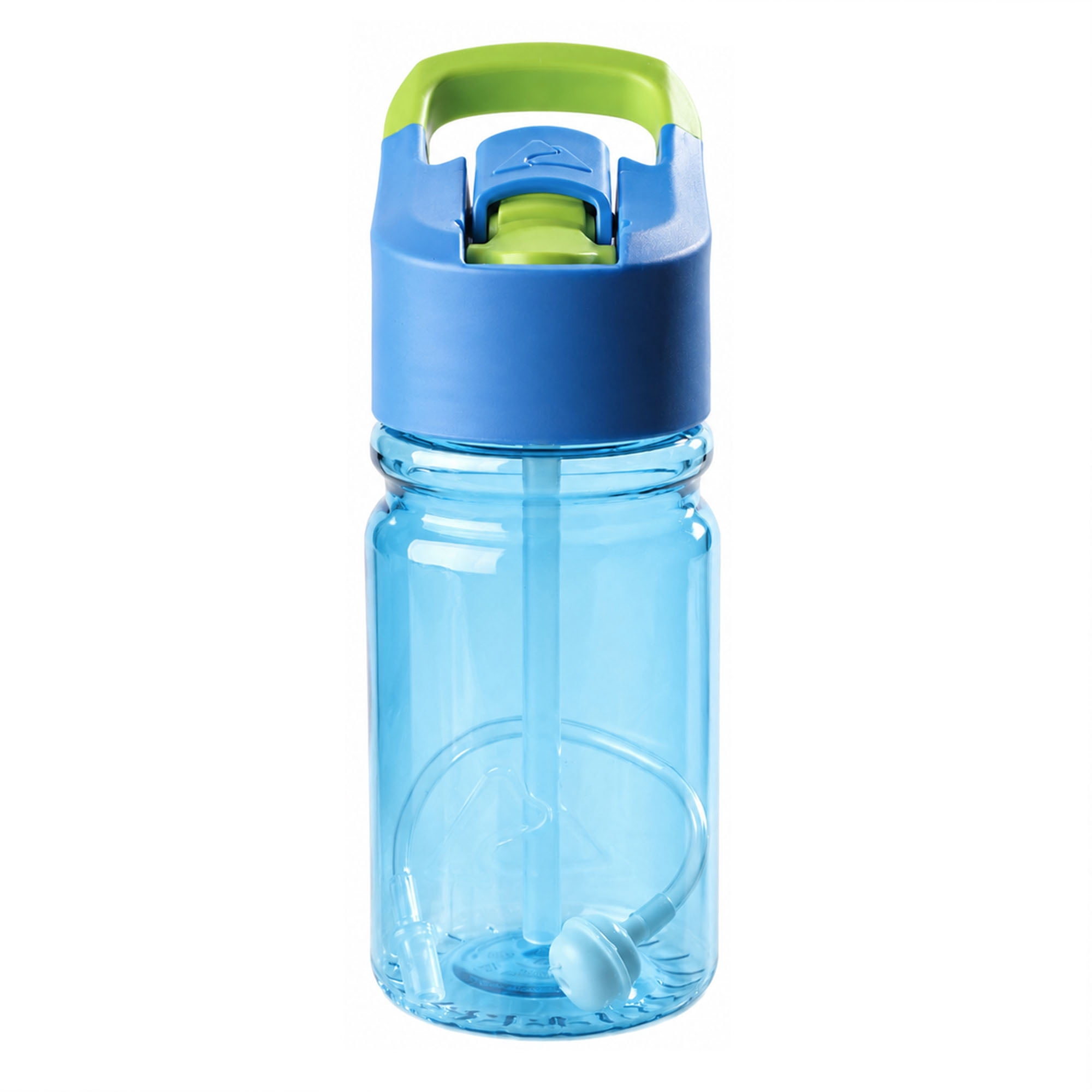 Ozark Trail 12 oz Kids' Tritan Plastic Flip-Top Water Bottle, Green and Blue
