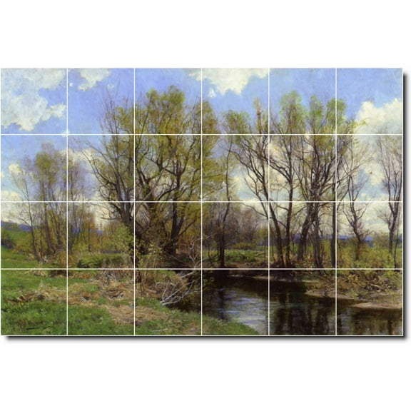 Ceramic Tile Mural-Hugh Bolton Jones Country Painting 169. 25.5" w x 17" h using (24) 4.25 x 4.25 ceramic tiles