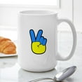 thumbnail image 6 of CafePress - Ukrainian Flag Peace Sign Ukraine Native Home Mugs - 15 oz Ceramic Large White Novelty Mug, 6 of 6