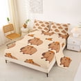 thumbnail image 2 of Erosebridal Kawaii Animals Capybara Bed Sheets,Brown Rodent Animal King Sheets For Kids Girls 4 Pieces, 2 of 6