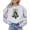 Gray Sweatshirt, variant on Christmas Tree with Dalmatian Bow and Gold Star Topper Sweatshirt for Women Teens and Kids White Sweatshirt Adult X-Large