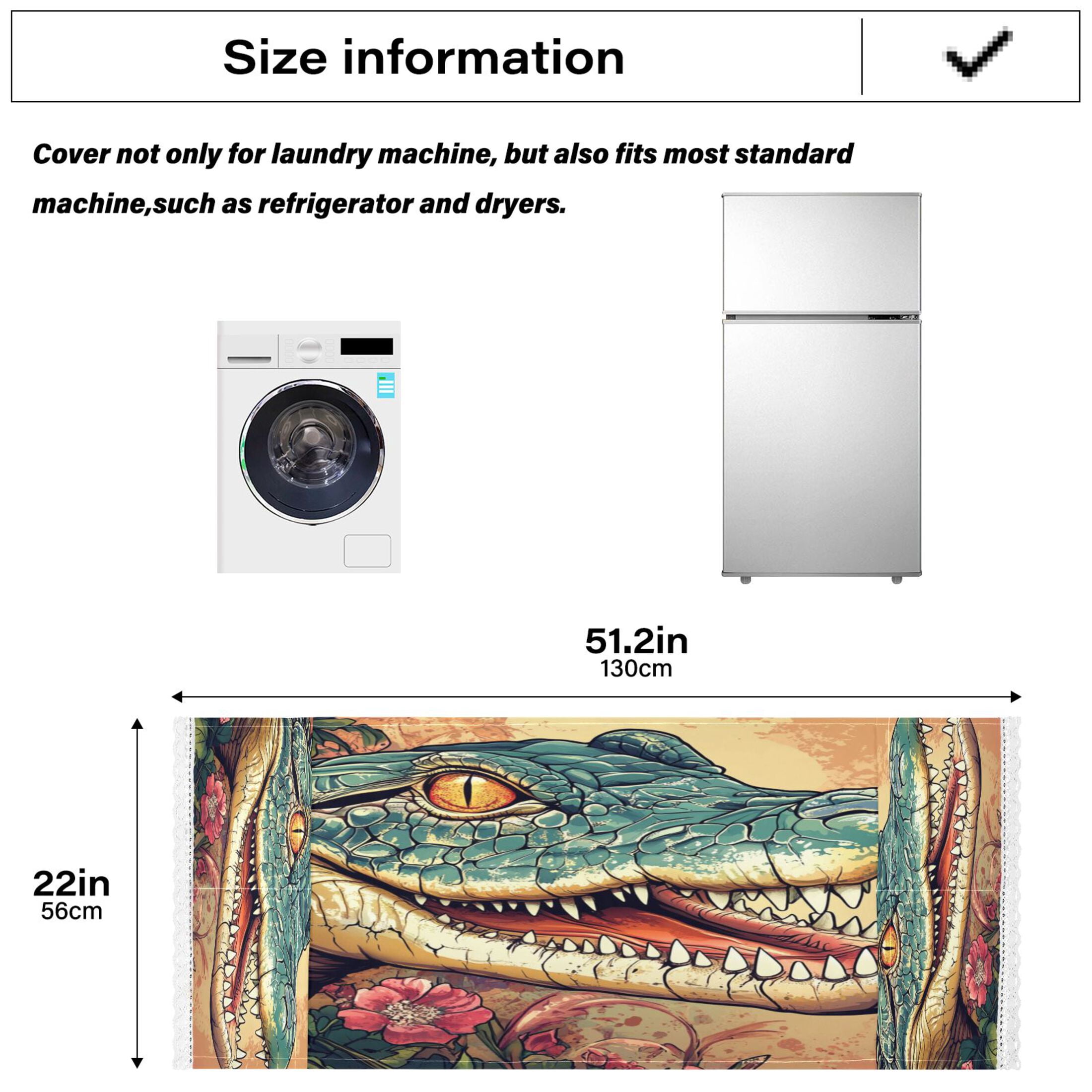WOBOGO Crocodile Illustration in Realistic Style Washing Machine Cloth Dryer Refrigerator Top Cover Protective Non-Slip Mat For Kitchen Laundry
