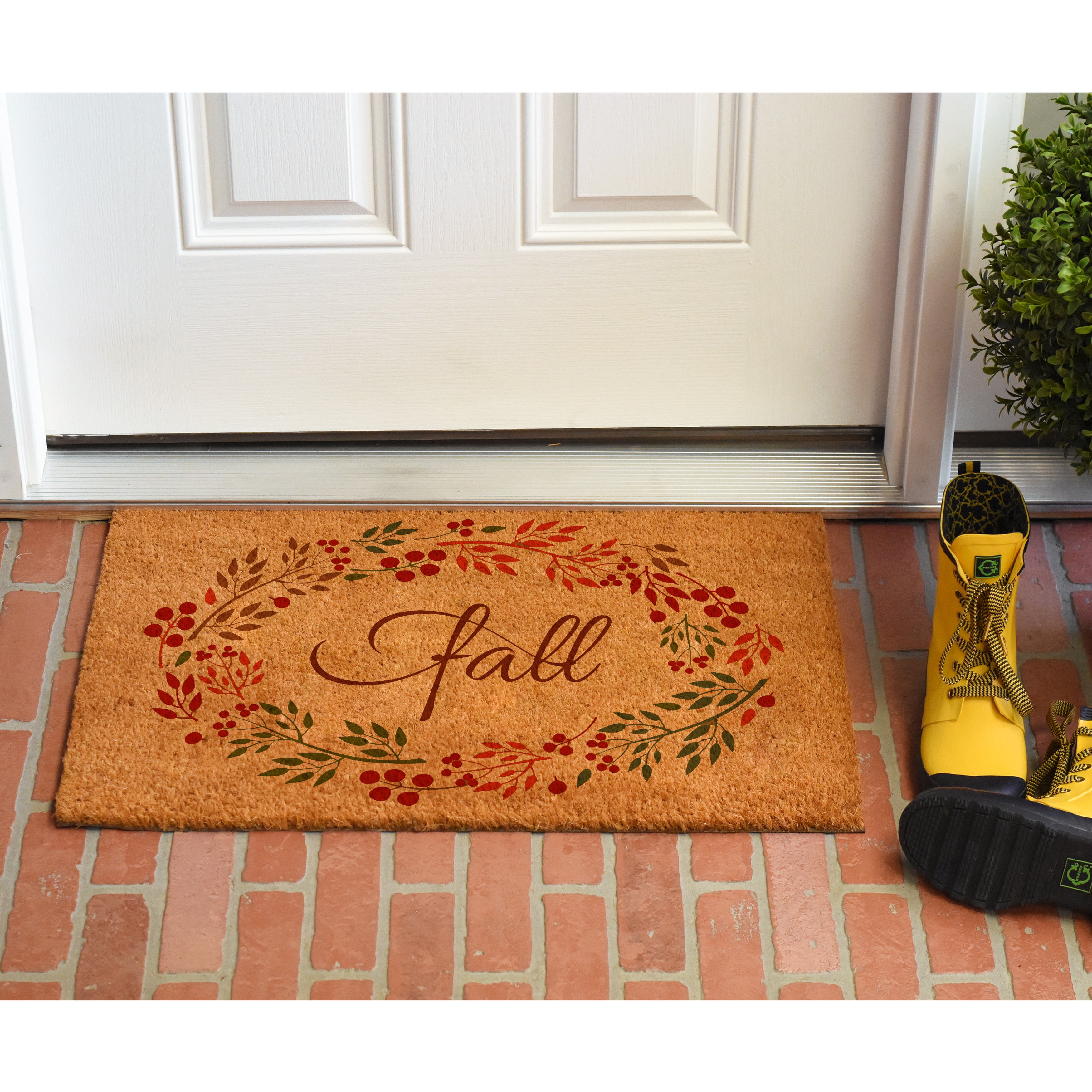 Calloway Mills Fall Wreath Outdoor Doormat