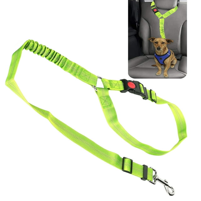 Cinturón de Seguridad para Mascotas, Cinturón de Seguridad Ajustable Párrica Reposacabeza Con Fuerte Hebilla Giratoria, Práctica Correa de Seguridad Reflectante de Nailon para