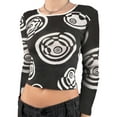 thumbnail image 1 of Wytyjxccyy Womens Crew Mock Neck Star/Swirl/Ball Print Slim Fitted Long Sleeve Pullovers T-Shirts, 1 of 2
