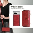 thumbnail image 2 of Allytechgroup Google Pixel 8 Wallet Case, PU Leather 13 Cards Holder Large Space Zipper Pocket Detachable Back Cover Shoulder Strap Lanyard Shockproof Phone Case for Google Pixel 8, Red, 2 of 8